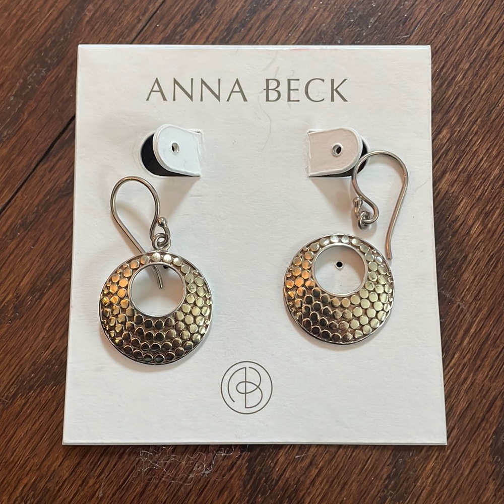 Anna beck gold and silver circle drop earrings